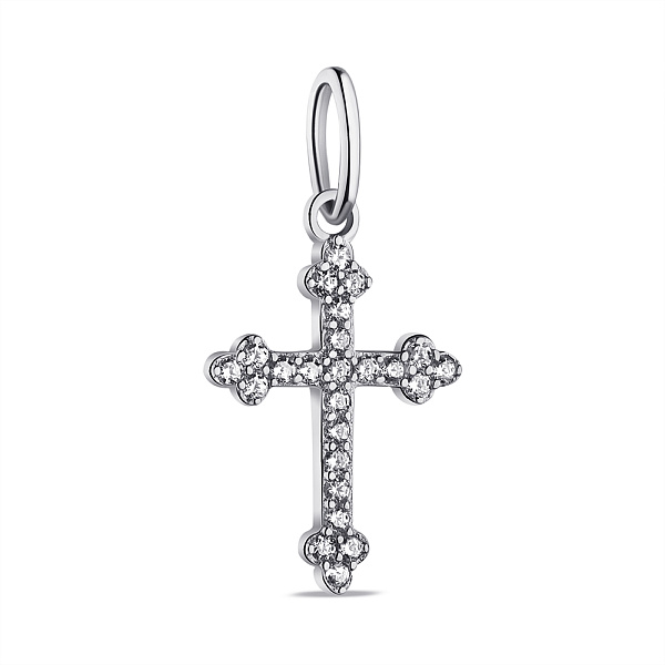 Хрестик зі срібла з фіанітами  (арт. 7503/П2Ф/328) – зображення 1
