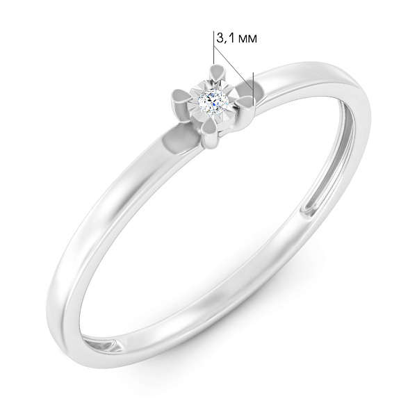 Золота каблучка з діамантом (арт. К011754б) – зображення 2