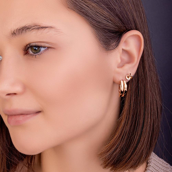 Золотые серьги-пусеты без камней (арт. 1091172) – изображение 3