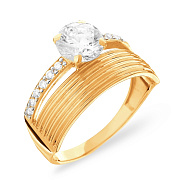 Золотое помолвочное кольцо с фианитами (арт. 140417ж)