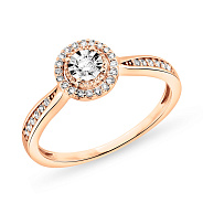 Кольцо из красного золота с бриллиантами (арт. К011244020)