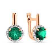 Серьги золотые с кварцем и фианитами (арт. 111152Пз)