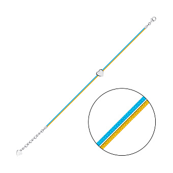 Браслет з шовкової нитки зі срібними вставками (арт. 7309/2228гж)