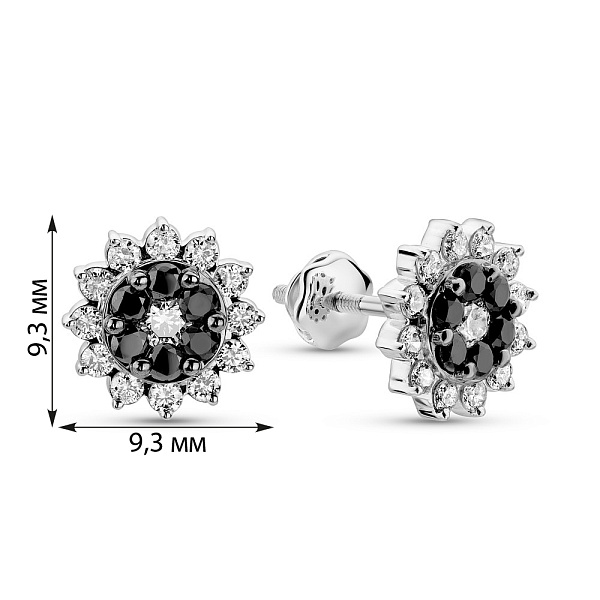 Серьги из белого золота с бриллиантами (арт. С341541080бч) – изображение 3