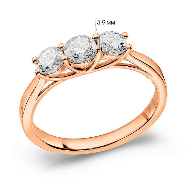 Золота каблучка з діамантами (арт. К011461080) – зображення 4