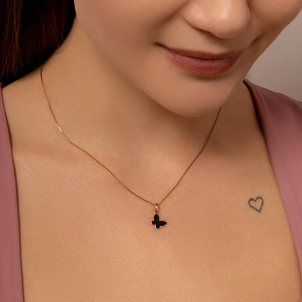 Золотий кулон Метелики з емаллю (арт. 441208еч) – зображення 2