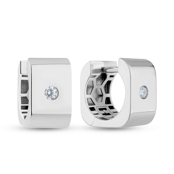 Серьги из белого золота с фианитами (арт. 107732б) – изображение 1