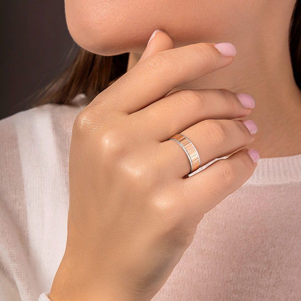 Золотое кольцо обручальное Американка (арт. 239187) – изображение 5