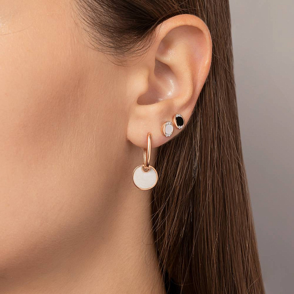 Серьги Лýна из красного золота с эмалью (арт. 1101055еп) – изображение 2