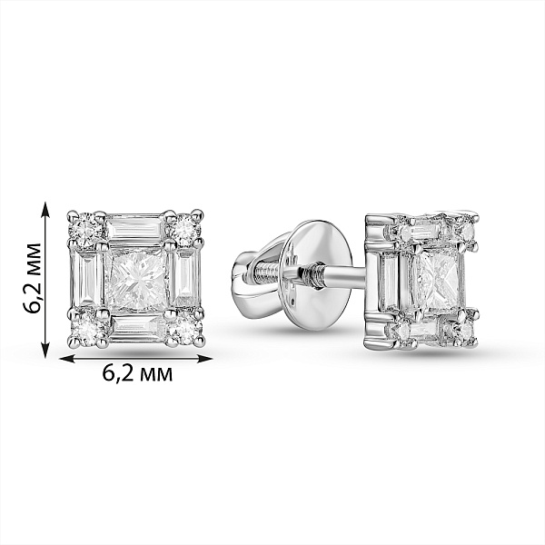 Золотые пусеты с бриллиантами (арт. Т011221060б) – изображение 3