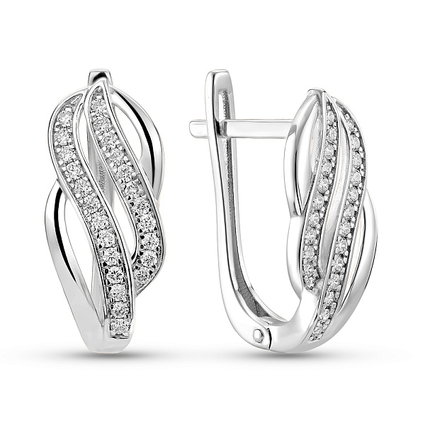 Золотые серьги с бриллиантами (арт. С011223015б) – изображение 1