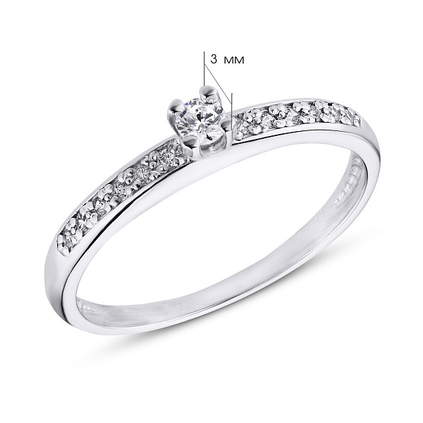 Серебряное кольцо с фианитами (арт. 7501/11017р) – изображение 3
