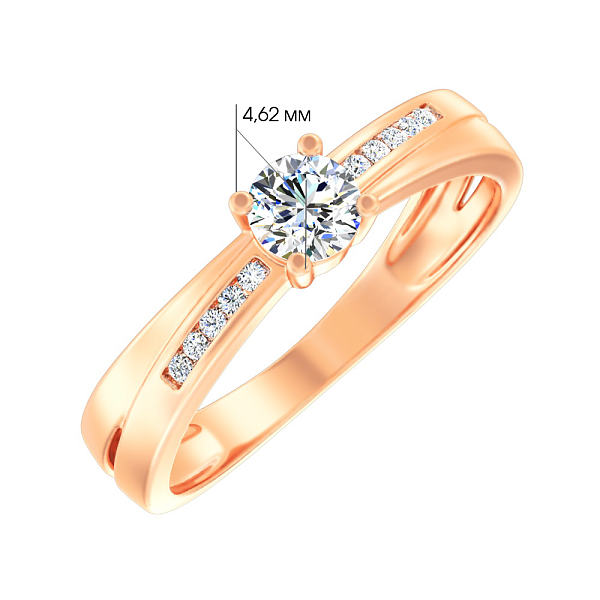 Кольцо из красного золота с фианитами (арт. 141097) – изображение 4