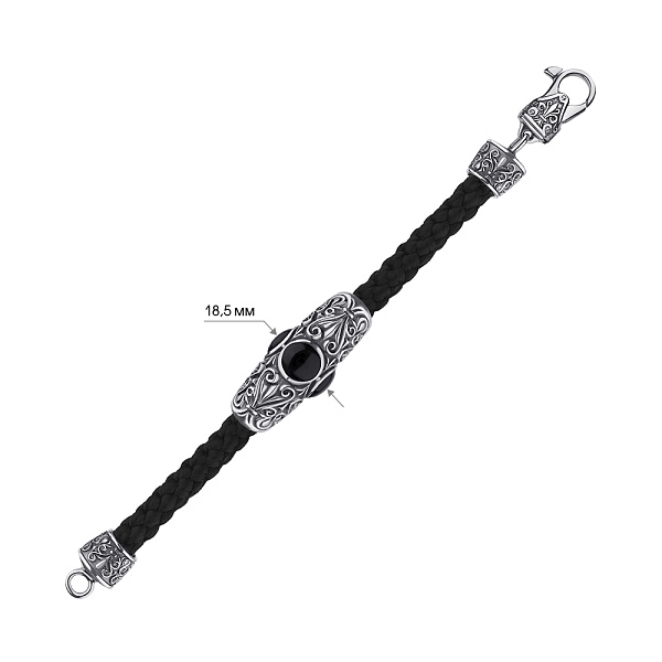 Браслет из лавсана серебра ониксом (арт. 7309/1049о) – изображение 2