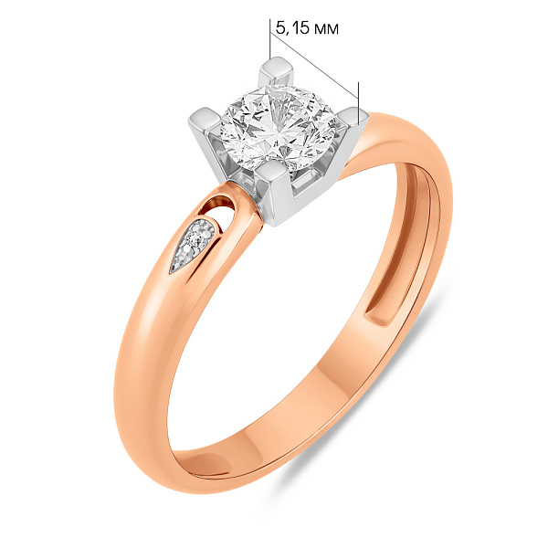 Золотое кольцо с фианитами (арт. 141016) – изображение 5