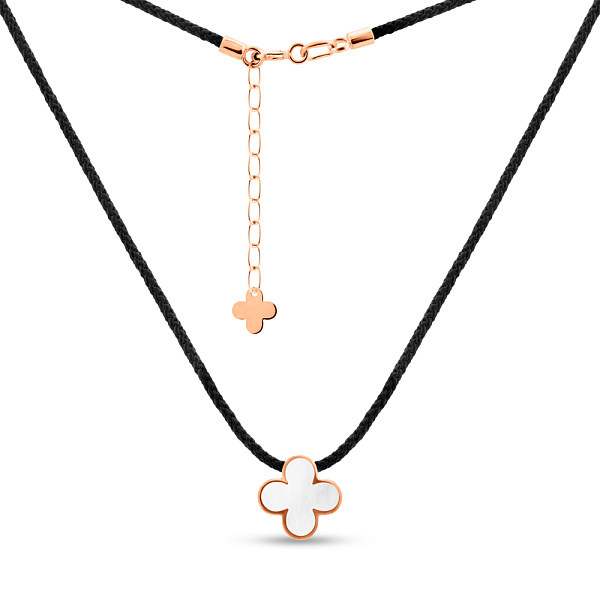 Ювелирный шнурок с золотым замком и подвеской с эмалью (арт. 360241еп) – изображение 2