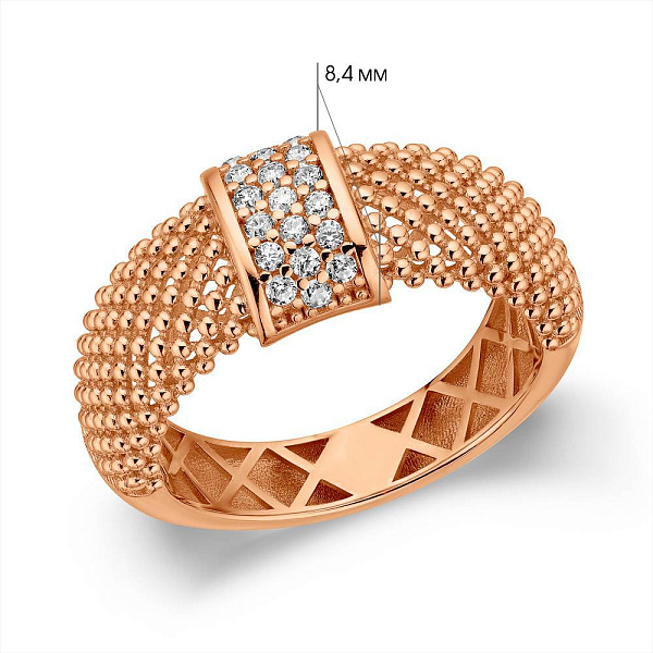 Золота каблучка з фіанітами (арт. 156728) – зображення 4