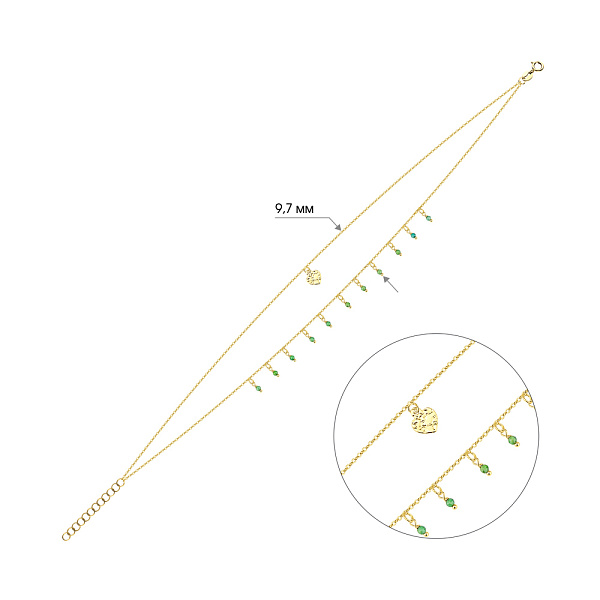 Золотий браслет на ногу з підвісками (арт. 326972жзн) – зображення 2