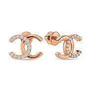 Золоті сережки пусети з фіанітами (арт. 110318)