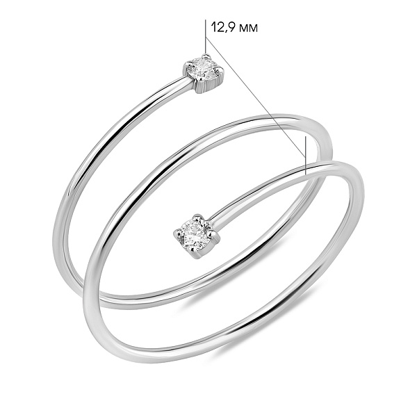 Каблучка Спіраль з білого золота з діамантами (арт. К011325005б) – зображення 3