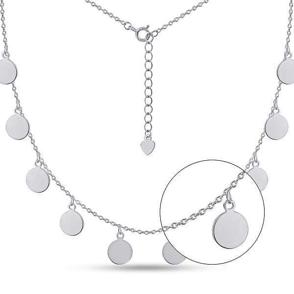 Срібне кольє Монети (арт. 7507/1020/8) – зображення 1