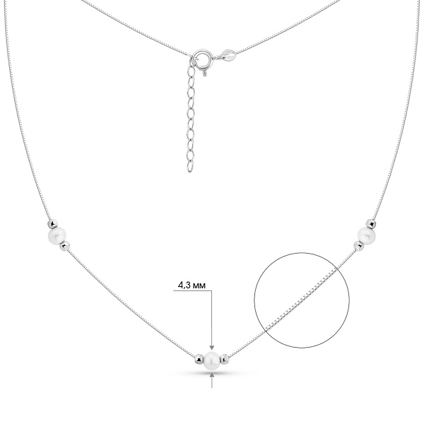 Золотое колье с жемчугом (арт. 352767бпрлб) – изображение 3