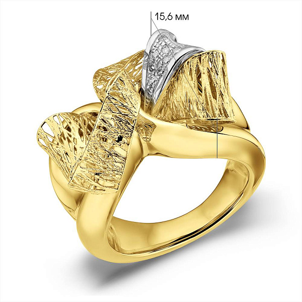 Массивное золотое кольцо Francelli с фианитами (арт. е156701жб) – изображение 5