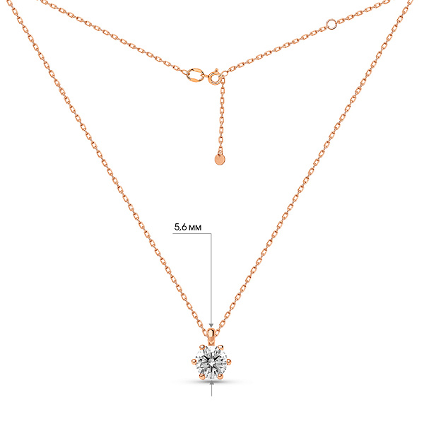 Колье из красного золота с бриллиантом (арт. Ц011163010) – изображение 5