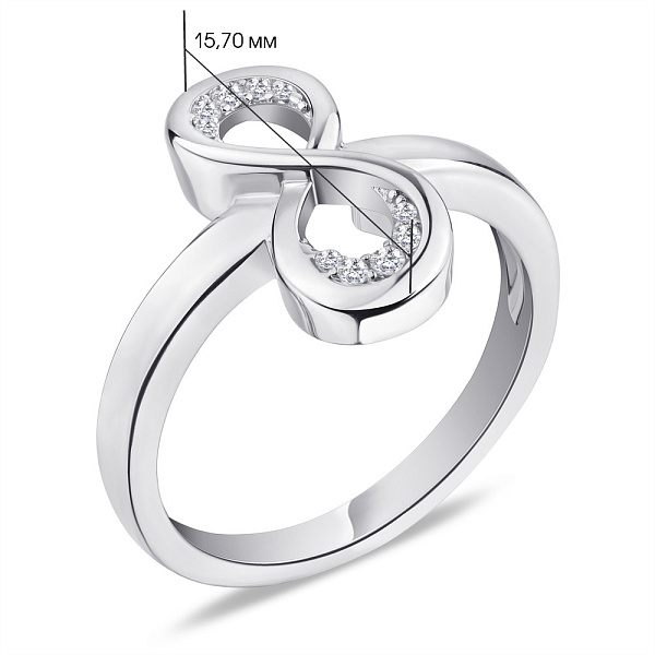 Кольцо из серебра «Бесконечность» с фианитами (арт. 7501/5176) – изображение 2