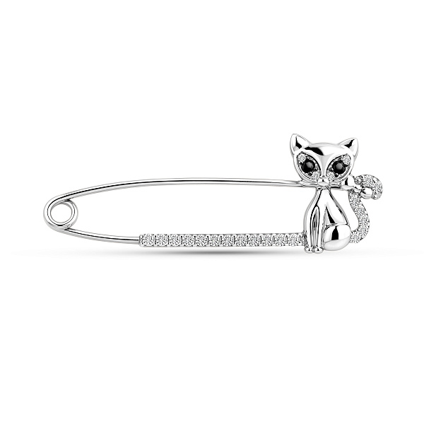 Золота шпилька Кошеня з фіанітами (арт. 360080б) – зображення 1