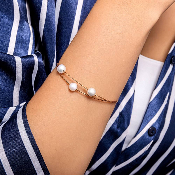 Браслет с жемчугом Orbit из красного золота (арт. 323335прлб) – изображение 3