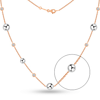 Фото Колье из красного и белого золота (арт. 352559кб)