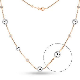 Кольє з червоного і білого золота (арт. 352559кб)