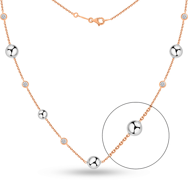 Кольє з червоного і білого золота (арт. 352559кб) – зображення 1