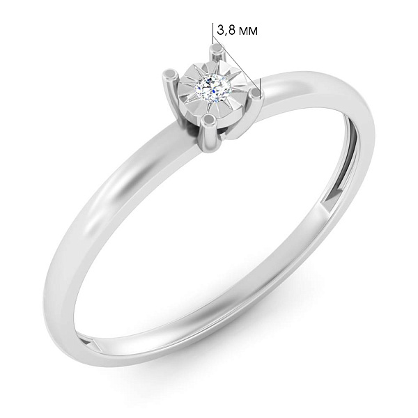 Кольцо из белого золота с бриллиантом (арт. К011743б) – изображение 2