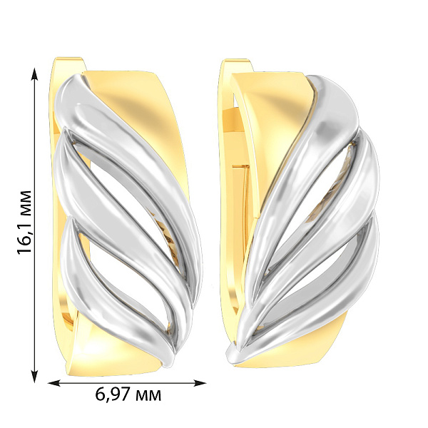 Золотые серьги без камней (арт. 111021ж) – изображение 2