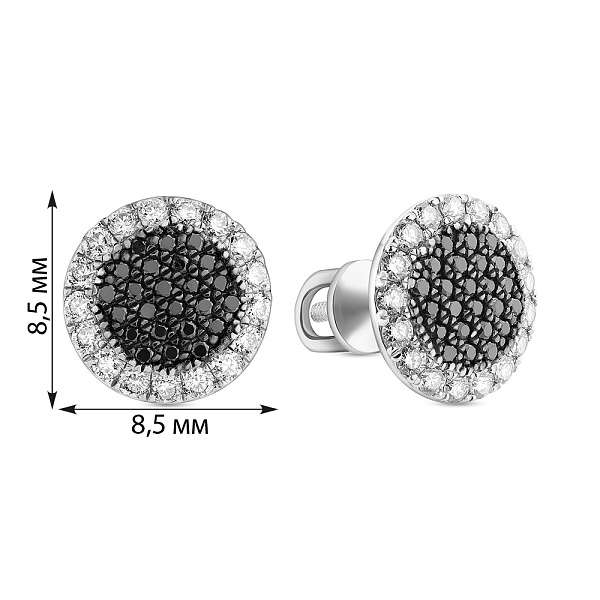 Золотые серьги-пусеты с бриллиантами (арт. 2105336202чб) – изображение 2