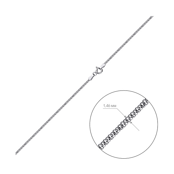 Серебряная цепочка плетения Попкорн (арт. 0300602) – изображение 2