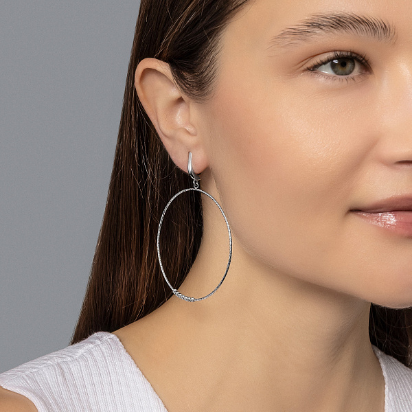 Сережки из белого золота (арт. 107869/50б) – изображение 3