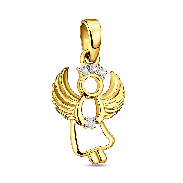 Подвеска Ангел из желтого золота с фианитами (арт. 440558ж) – изображение 1