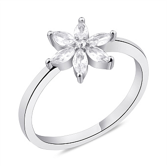 Серебряное кольцо "Цветок" с фианитами (арт. 7501/5976)