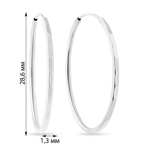 Серьги-кольца из белого золота (арт. 121902/30б) – изображение 2