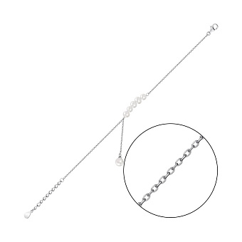 Браслет из серебра с жемчугом (арт. 7509/4126жб)