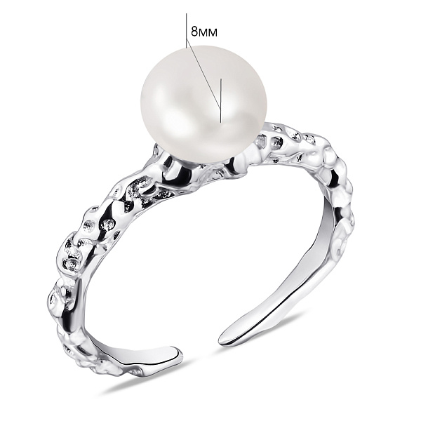 Незамкнутое кольцо из серебра с жемчугом  (арт. 7501/5885жб) – изображение 4