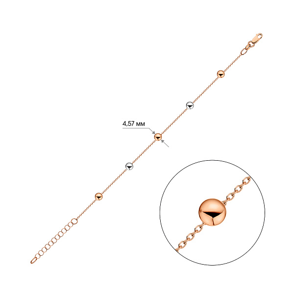 Браслет из комбинированного золота (арт. 325430кб) – изображение 3