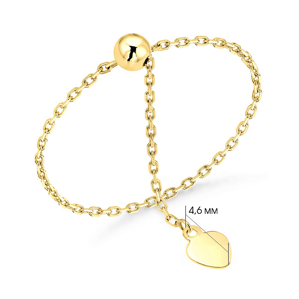 Кольцо Fly из желтого золота с цепочкой (арт. 155779ж) – изображение 6