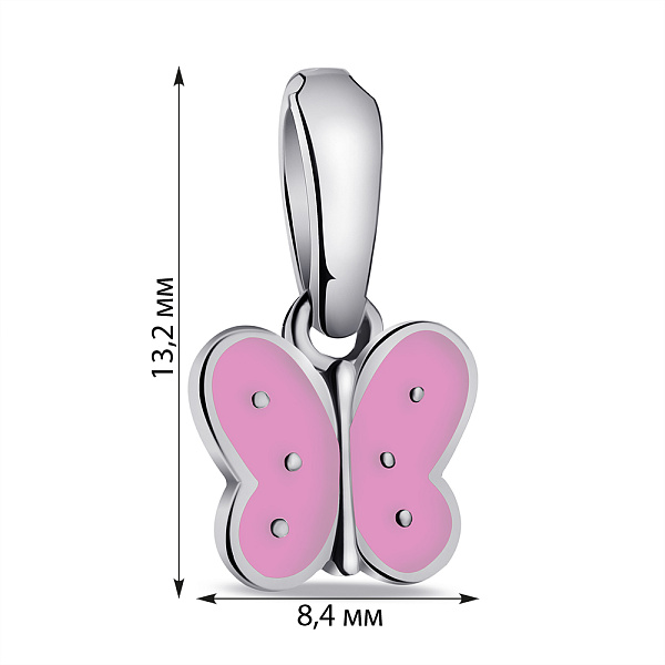 Срібний кулон Метелик з емаллю (арт. 7503/1072ерпю) – зображення 2