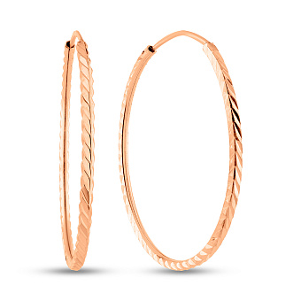 Серьги-кольца из красного золота (арт. 121903/30)