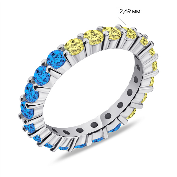 Серебряное кольцо с альпинитами (арт. 7501/5372агж) – изображение 2