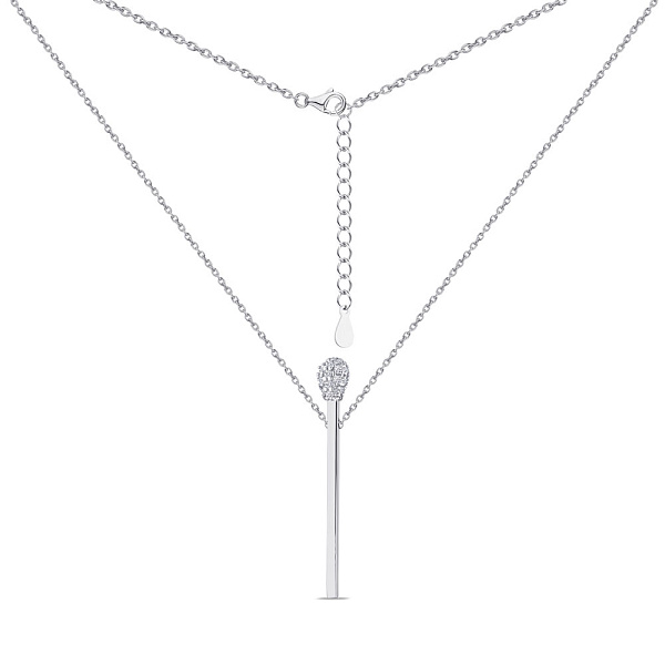 Серебряное колье "Спичка" с фианитами (арт. 7507/976) – изображение 2